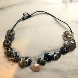 Shell necklace/ choker: black